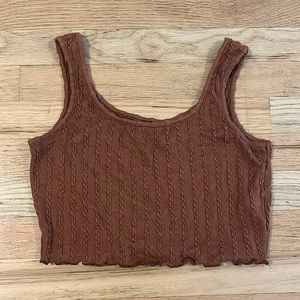 chocolate brown cropped tank
